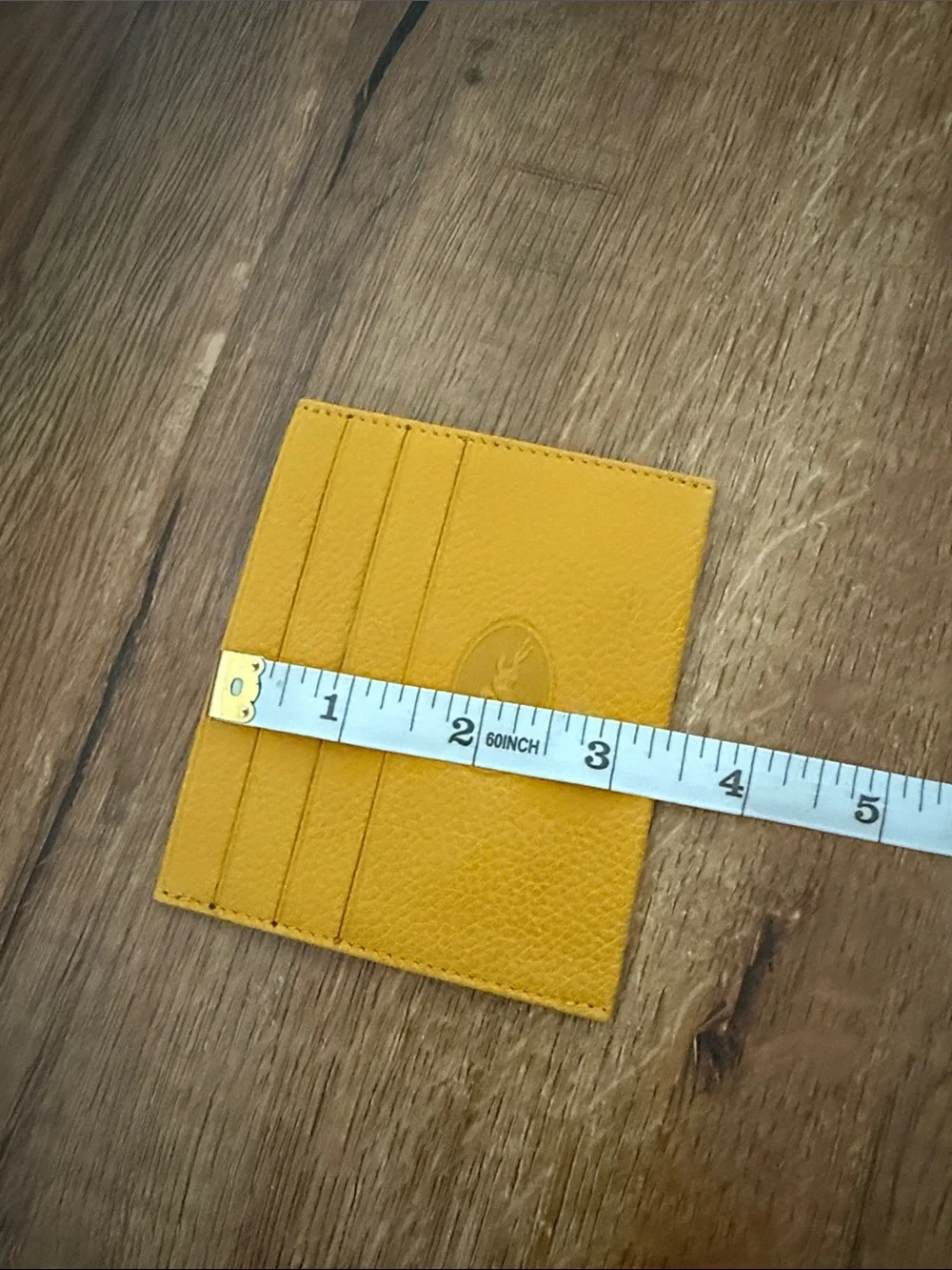 Longchamp Mustard Yellow Leather Card Holder